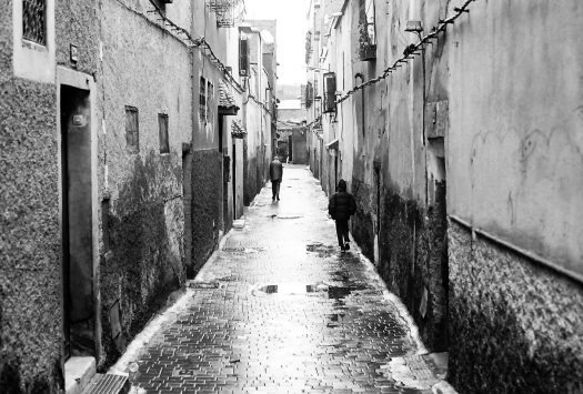 A rain soaked alleyway in the Medina.